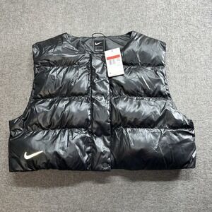 Nike Sportswear City Ready Womens L Black Jacket Coat Puffer Vest‎ NWT